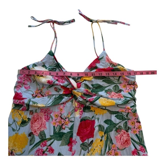 Old Navy Floral Tie-Shoulder Twist-Front Cropped Leg Jumpsuit  - Size Large - Picture 6 of 13